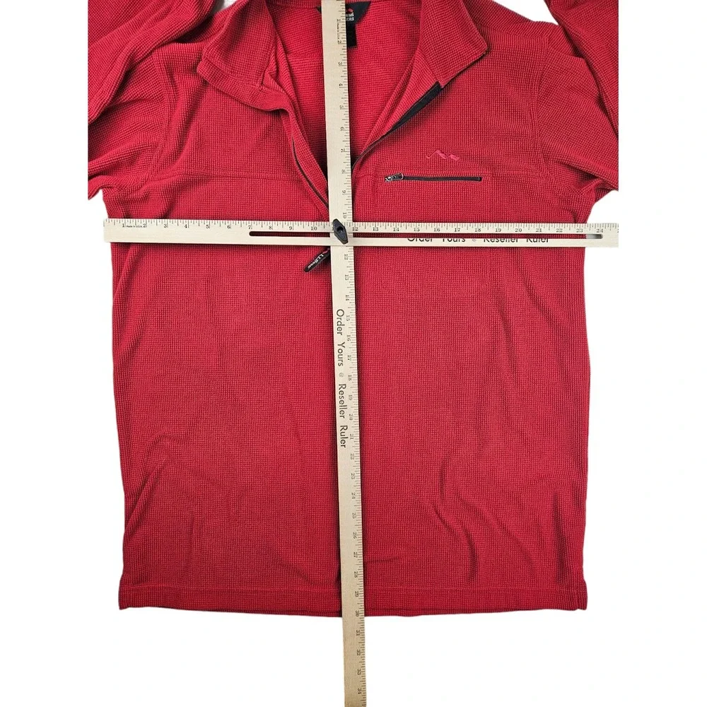 LL Bean Sweater Mens Large‎ Tall Red 1/4 Zip Pullover Gorpcore Hiking Outdoors